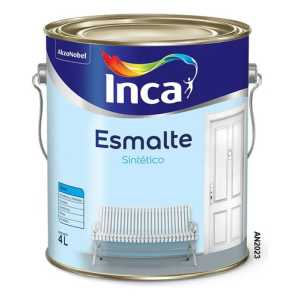 Esmalte Sintético Blanco 4l Inca Satinado Antihongos Interior Y Exterior