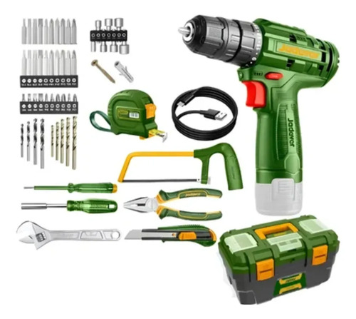 Taladro Atornillador Inalámbrico Jadever 10mm 12v Bat Y Acc