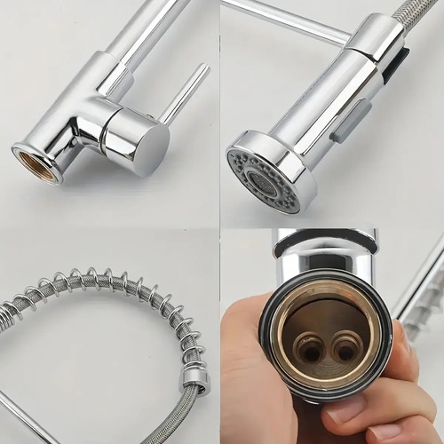 Grifo Canilla Monocomando 360o Cocina Baño Acero Inoxidable - Imagen 5