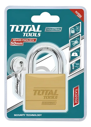 Candado Seguridad De Bronce 50mm Total Tlk32502