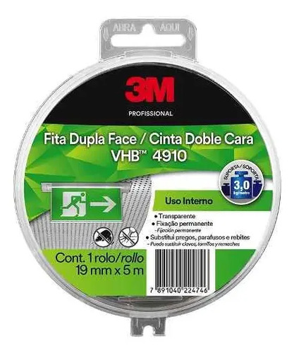 Cinta Doble Faz 3 M Vhb 19 Mm X 5 M 4910 - Imagen 7