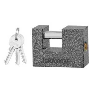 Candado De Hierro Antipalanca 90mm 3 Llaves Jadever Jdpd7590 Color Negro