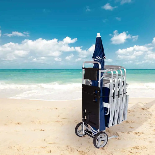 Carrito De Playa De Aluminio Negro De Hasta 15 Kg 002595 Mor - Imagen 9