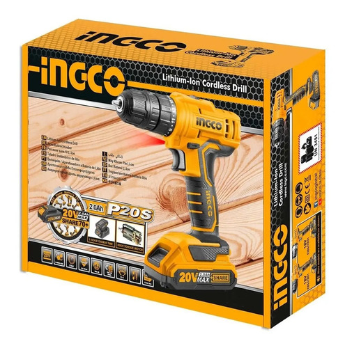 Taladro Atornillador Inalámbrico De 10mm Ingco Cdli20011 20v - Imagen 2