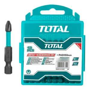Set De 10 Puntas Total Para Atornillador Ph2 X50mm