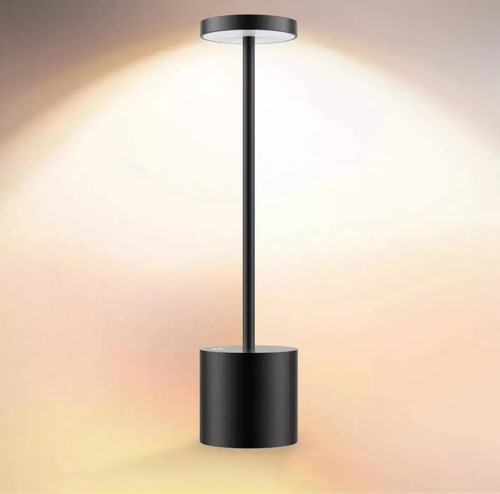 Lampara Portatil De Mesa Negra Recargable Dimerizable - Imagen 8