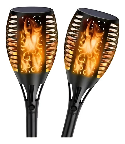 Antorcha Solar Led Llama Fuego Para Jardin Pack X 2 Unidades