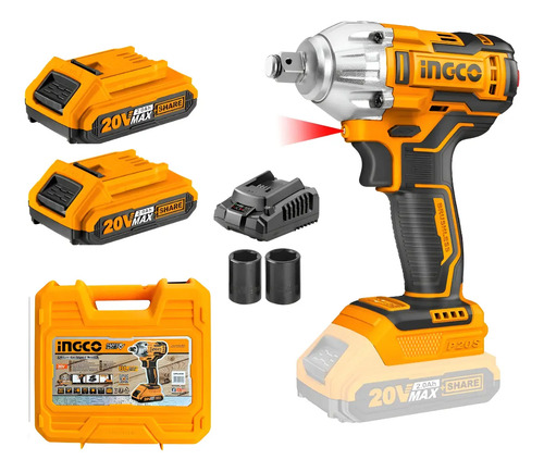 Llave De Impacto Ingco Ciwli2038 Inalámbrica 1/2 300nm