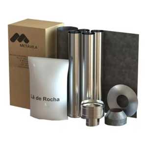 Kit Caños Calefactor Estufa Metavila 150mm Con Kit Exterior