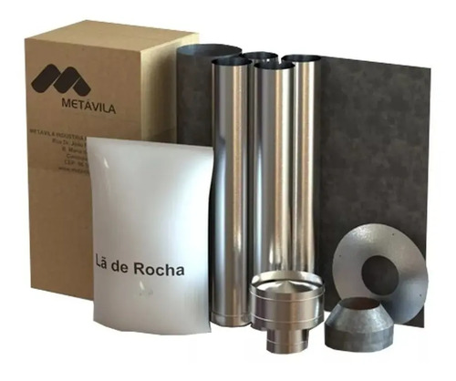 Kit Caños Calefactor Estufa Metavila 150mm Con Kit Exterior