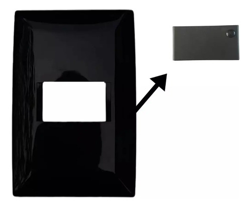 Plaqueta Molveno Atenea Negro 1 Modulo + Modulo Unipolar