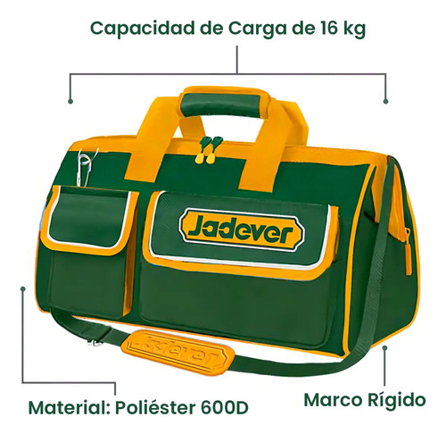 Bolso Para Herramientas 19 Pulgadas Jadever Color Verde - Imagen 3