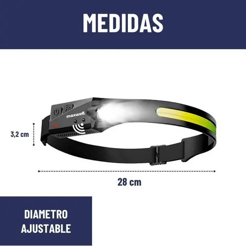 Linterna Frontal Luz Led Camping De Cabeza Maxwell Maria - Imagen 4