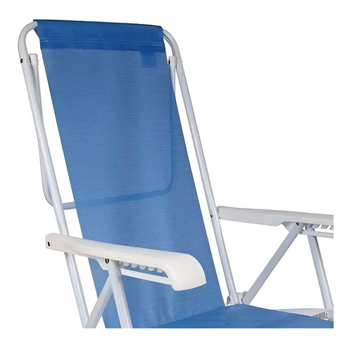Reposera Silla Plegable Mor 8 Posiciones Azul Resistente - Imagen 3