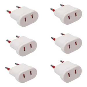Adaptador Conatel Ficha Americana Blanco Pack 6