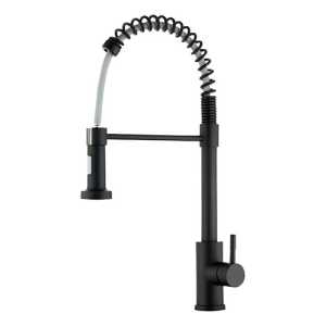 Monocomando Flexible Cocina Negro Mesada Magya Mcpr106