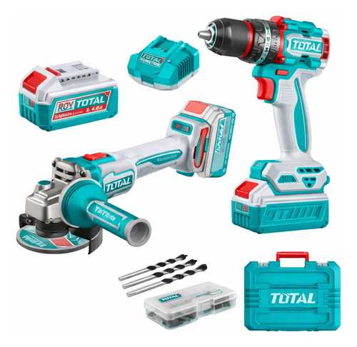 Kit Amoladora + Taladro De Impacto 20v Tckli2025 Total 6 - Imagen 2