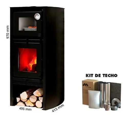 Calefactor Estufa Horno Doble Combustión Metavila Kit Techo - Imagen 3