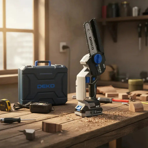 Mini Motosierra Podadora Deko 6'' 20v 1 Bat Y Carg C/lubrici - Imagen 2