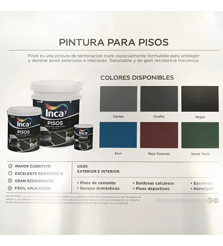 Pintura Para Pisos Inca 4lts - Imagen 2