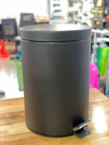 Papelera Acero Inox Negro Mate 12lts Alto 38cm Diámetro 24cm - Imagen 3