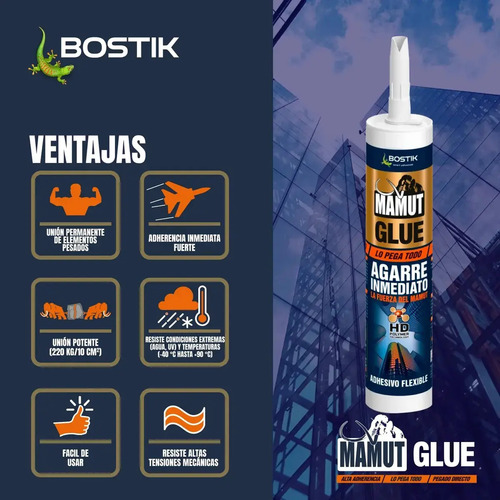 Adhesivo Inmediato Alta Carga Mamut Glue Bostik - Imagen 2