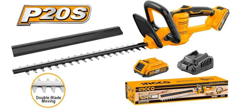 Corta Cerco C 1 Bat Y Cargador 20v P20s Chtli20461 Ingco Naranja - Imagen 2