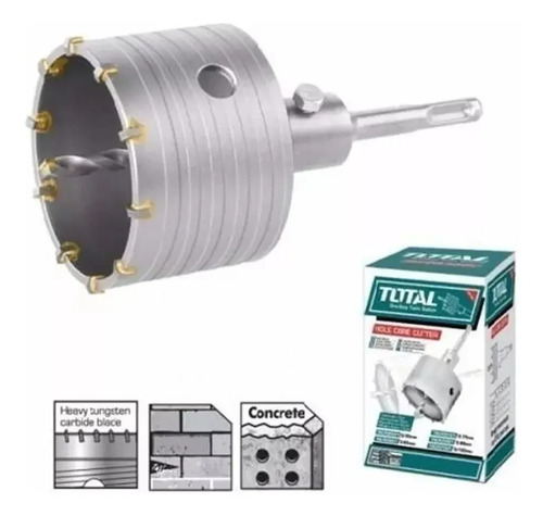 Mecha Copa Total 80mm Widia Sds Plus + Bastago 110 Mm