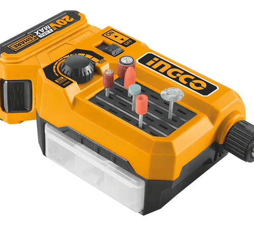 Mini Torno 20v C/ Accesorios Ingco Cmgli2001 S/bat Frecuencia 50/60hz - Imagen 2