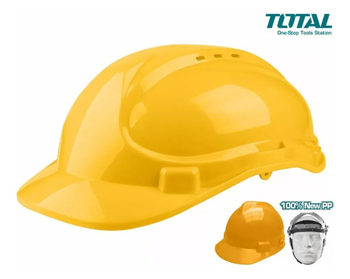Casco De Seguridad Trabajo Total Con Arnés Color Amarillo - Imagen 3