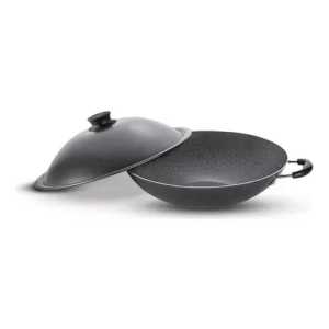 Wok Con Tapa Y Asas 32cm Starflon Paris Negro Tramontina