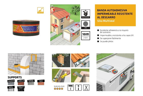 Membrana Autoadhesiva Sika C/aluminio Flexible 10 Cm X 10 Mt - Imagen 9