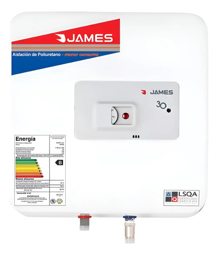 Calefón Termotanque James 30 Litros Acero Prisma Maria