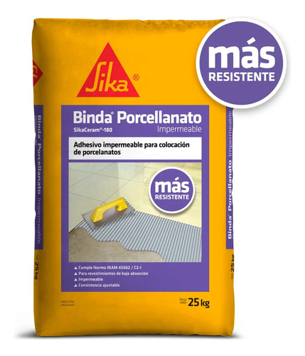 5 X 25kg Binda Porcellanato Sika Adhesivo Cementicio Promo - Imagen 2