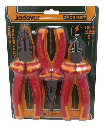 Kit De Pinzas Y Alicates Aislada Jadever Jdps0633 - Imagen 4