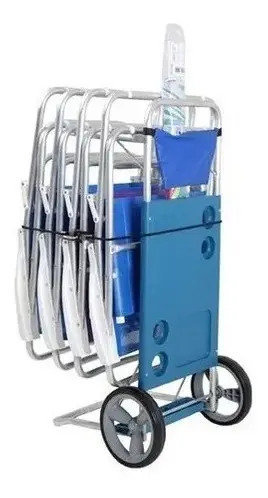 Carrito Para Sillas Reposeras Plegables Muy Práctico