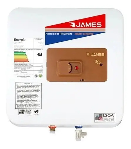 Calefón James Termotanque 30 Litros Cobre Prisma