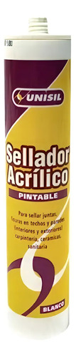 Cartucho Sellador Acrilico Pintable Blanco Unisil 500g
