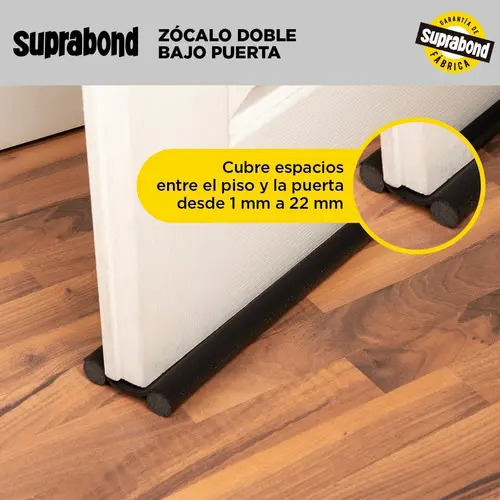 Zócalo Burlete Suprabond Doble Bajo Puerta 95cm - Negro - Imagen 4