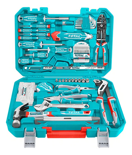 Kit Maleta Herramientas Manuales 168 Pcs Total Thkthp21686 Color Turquesa