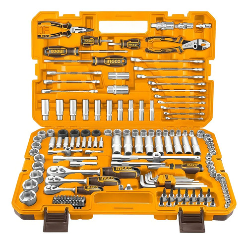 Set Kit 156 Herramientas Maletin Ingco Cromo Vanadio Racing