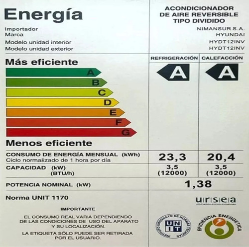 Aire Acondicionado Inverter Wifi 12000 Btu - Hyundai Maria - Imagen 2