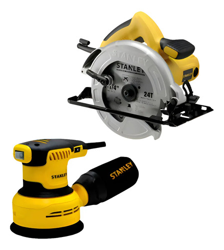 Sierra Circular 7 1/4 1600w Stanley + Lijadora Roto Orbital
