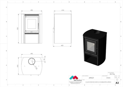 Estufa Calefactor Leña 78m2 Kit Codos + Kit Caños Acero Inox - Imagen 6