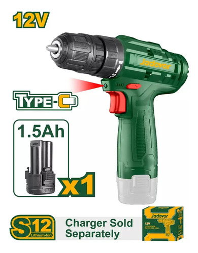 Atornillador 12v Bateria 2ah Y Cargador Jadever Jdcdp510 - Imagen 2