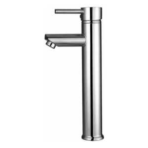 Monocomando Lavatorio Palito Alto Bacha 30 Cm Uhome Ed Acabado Cromado Color Plateado