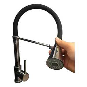 Monocomando Cocina Mesada Rimontti Negro Flexible