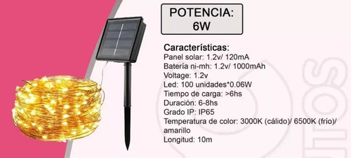 Guirnalda Luciernaga Solar Led Strip 10m Ip65 3000k - Imagen 2