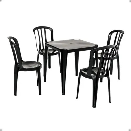 Silla De Bistró De Plástico - Mor - Color Negro - Imagen 2