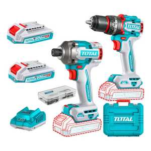 Kit Inalámbrico Total 20v Sin Carbones : Atornillador Impact
